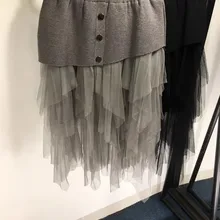 FOMOLAYIME юбки для женщин Европейский сезон: весна-лето женские пикантные Асимметричный сетчатая юбка