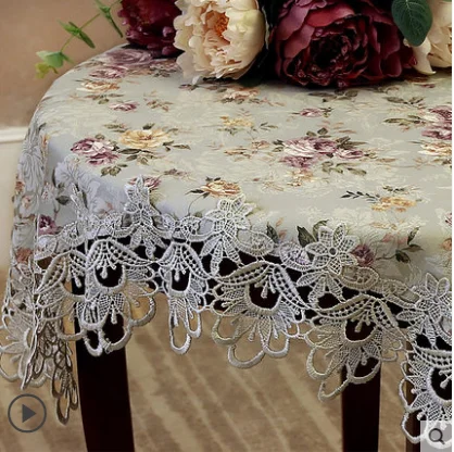 

Europe luxury embroidered tablecloth table dining table cover table cloth Pastoral tablecloth lace fabric hollow table mat