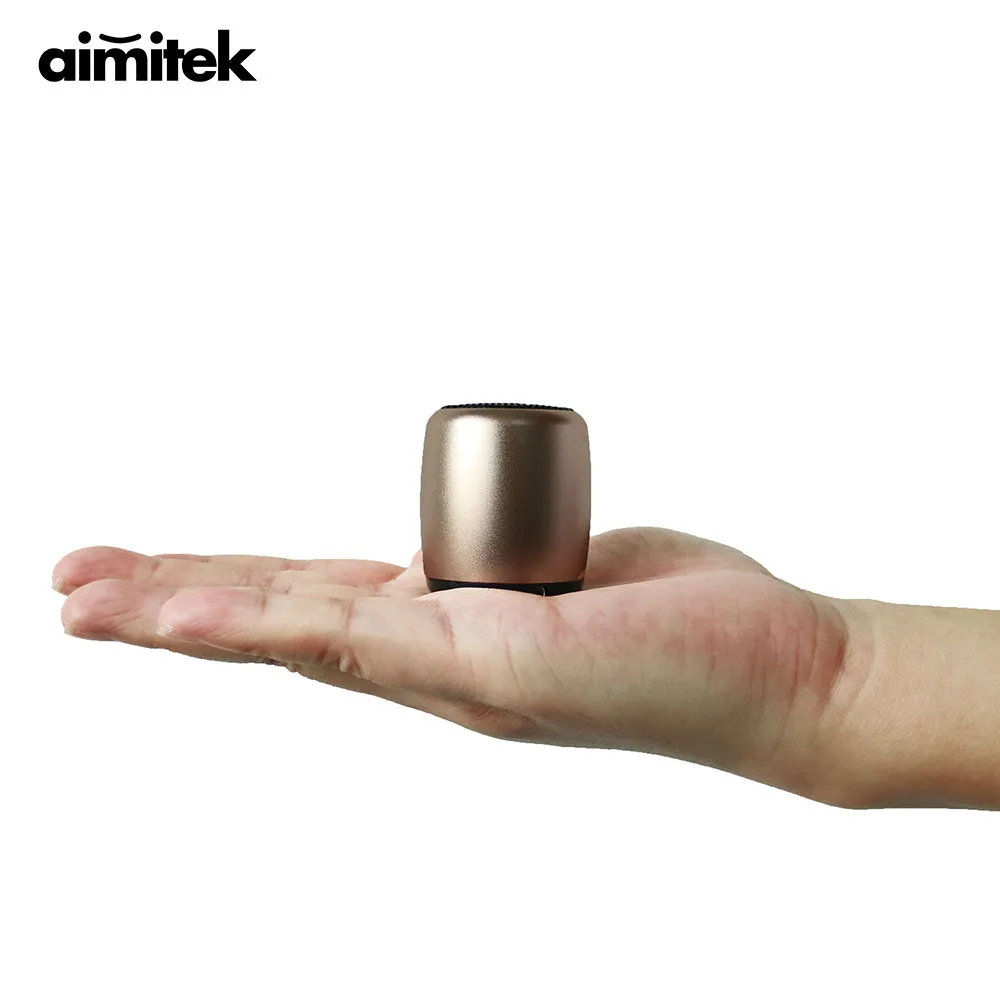 

Aimitek TWS Metal Mini Portable Wireless Bluetooth Speaker Small Pocket Size with Selfie Remote Control Button Handsfree Mic