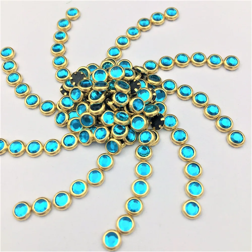 

2017New crystal blue Serging SS16 1440pcs DMC Glass Crystal Hotfix Rhinestones nail art iron-on gartment glitter accessories