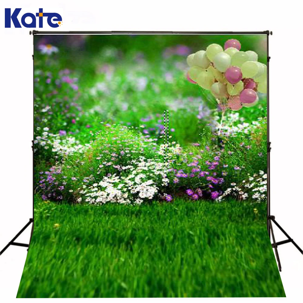 

300Cm*200Cm(About 10Ft*6.5Ft) Backgrounds Flower Garden Green Balloon Photography Backdrops Photo Lk 1406