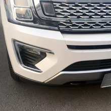 For Ford Expedition 2018 2019 ABS Chrome Exterior Front Fog Light Lamp Cover Decoration Sticker Trim Car styling 2pcs