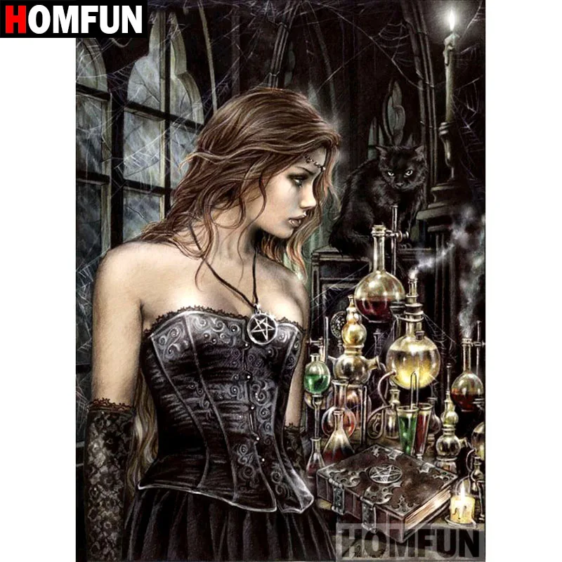 

HOMFUN Full Square/Round Drill 5D DIY Diamond Painting "Magic woman" Embroidery Cross Stitch 5D Home Decor Gift A08765