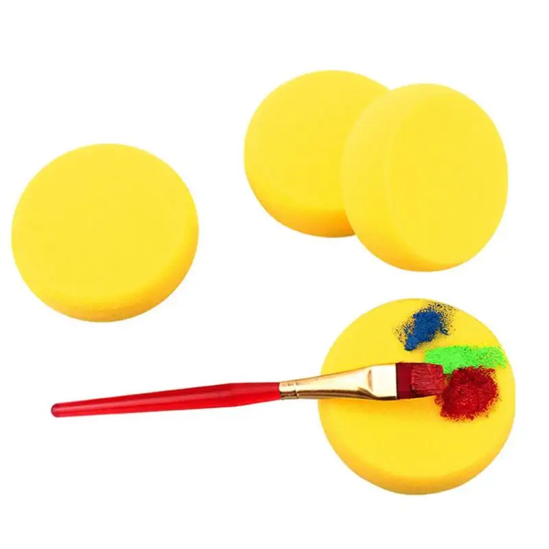 4pcs Round Painting Sponge For Art Drawing Craft Clay Pottery Sculpture Cleaning Tool Kid Sponge
