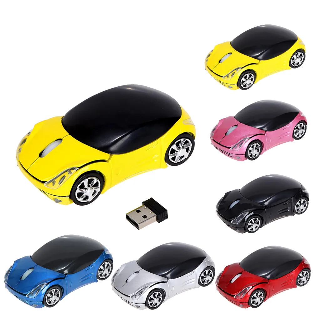 2.4GHz 1200DPI Car Shape Wireless Optical Mouse USB Scroll Mice for