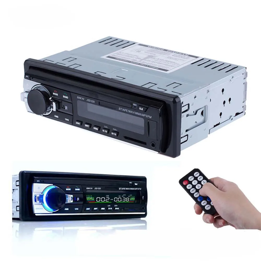 Car Radio 12V Bluetooth V2.0 Car Audio Stereo In dash 1 Din FM Aux