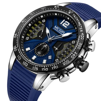 

Megir Brand Men Watches Silicone Sport Chronograph Quartz Military Watch Luxury Masculino Relogio Zegarek Meski Erkek Kol Saati