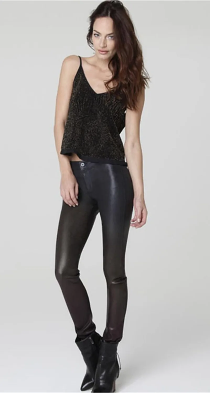 Online Buy Wholesale black leather skinny jeans from China