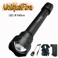 UniqueFire 1501 масштабируемый ИК 940nm светодиодный ИК 3 режима фонарик+ зарядное устройство+ крепление для прицела+ крысиный хвост для охоты кемпинга