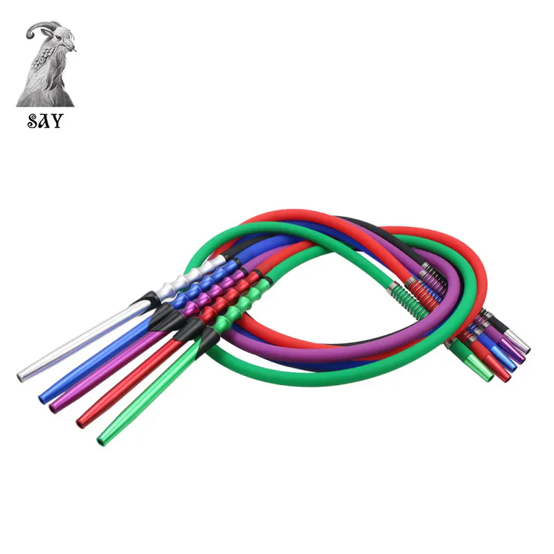 

SY 1.5m Shisha Hookah Silicone Hose Aluminium Mouth Tips Hookah Handle With Spring For Hookah Shisha Chicha Narguile Accessories