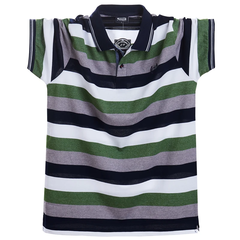 

Men Polo Shirt 2019 Summer Men Casual Breathable Plus Size 5xl Striped Short Sleeve Polo Shirt Cotton Business Clothes Tops Tee