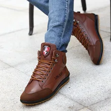 Hommes Chaussures de 2016 Nouveautés Hommes de Couture Pu En Cuir Bottes Casual Britannique Automne Hiver Bottes 39-44