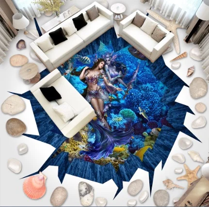 

[Self-Adhesive] 3D World Of Warcraft Seabed 7 Non-slip Waterproof Photo Self-Adhesive Floor Mural Sticker WallPaper Murals Print