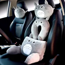 3Pcs Set Cute Cartoon Animal Totoro U Neck Pillow Waist Pillow Head Pillow seat back cushion