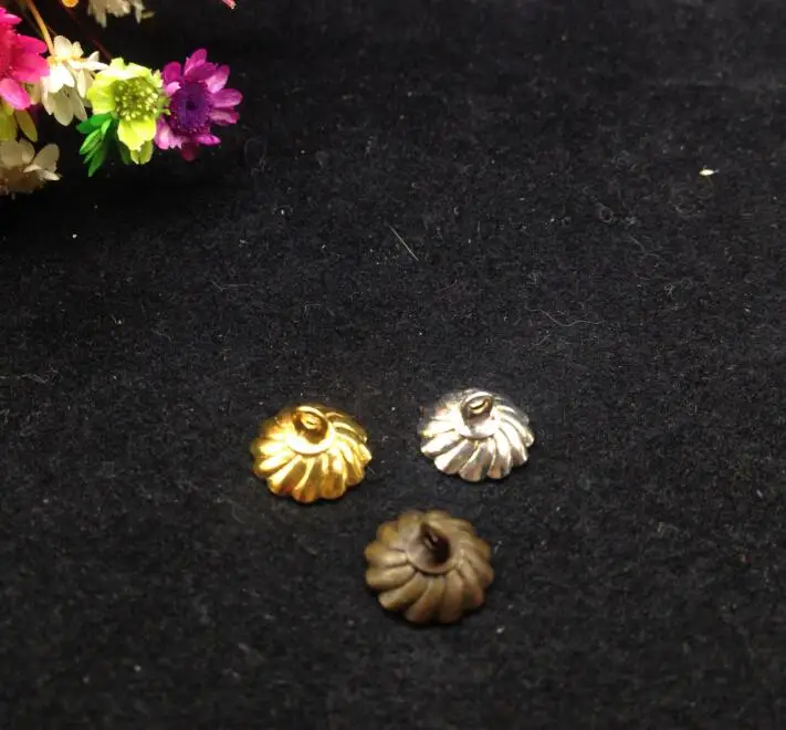 500 шт./лот 10 мм Бронзовый Серебристый позолоченный тусклый Цветочные ...