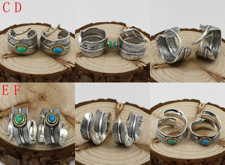 S925 Стерлинговое Серебро Орел серия ювелирных изделий ретро тайское серебро для мужчин и женщин Takahashi Goro бирюзовое перьевое кольцо с открытым концом