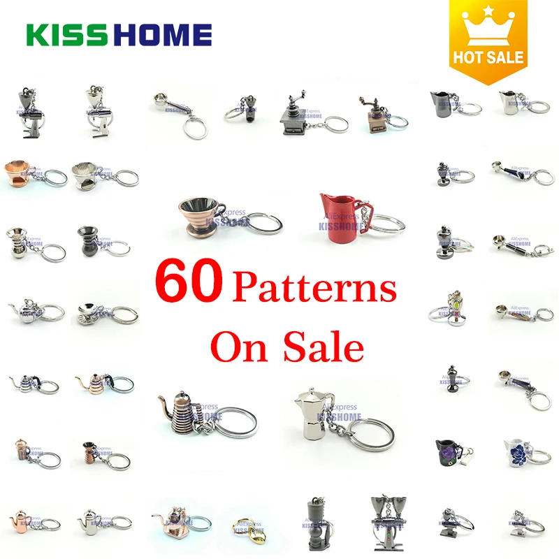 

Couple Espresso Accessories Coffee Key Chain Mini Coffee Tamper Beautiful Coffee Keyring Cafe Gift for Coffee Lovers Keychain