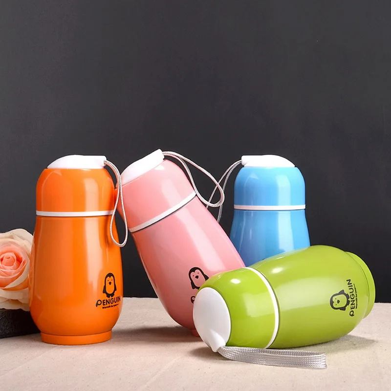 Hoomall Portable Stainless Steel Vacuum Flask Insulated Thermo Cup Creative Penguin Thermos Cup Belly Cup For Student Gifts