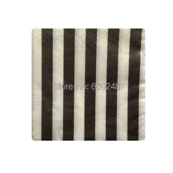 

80pcs Designer Birthday Halloween Party Colored Black Striped Printed Paper Napkins,3 Days Delivery on Orders over $100