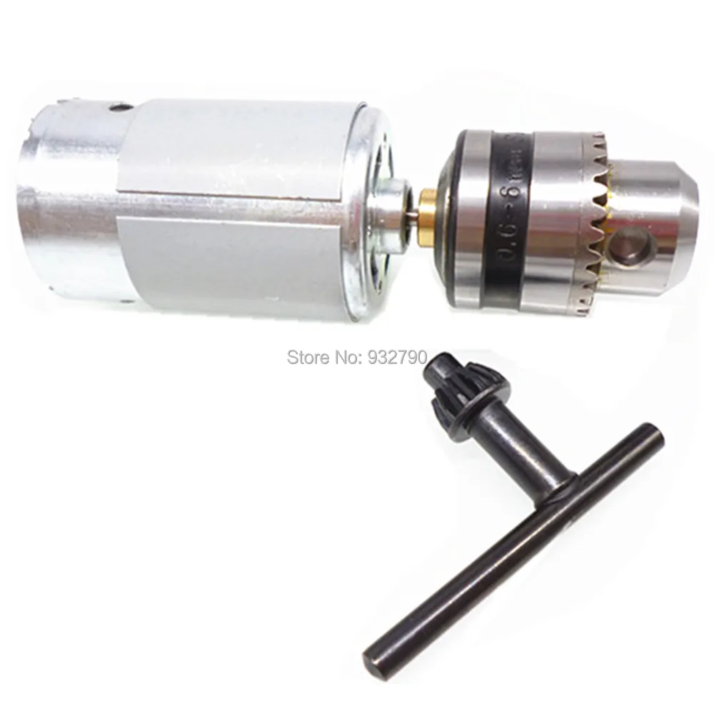 Dc 6 15v 555 Hobby Electric Motor Wood Plastic Drilling 0.6 6mm Keyed Drill Chuck Key 0.6
