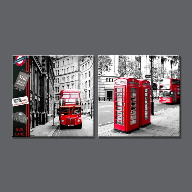 2 Panel Modern London city Canvas art Painting on the Wall Modular ... 2 Panel Modern London city Canvas art Painting on the Wall Modular ...