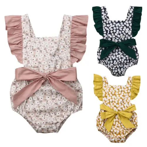 

Fashion Kids Infant Baby Girls Cotton Short Sleeve Floral Romper Bodysuit Jumpsuit Outfit Sunsuit Clothes