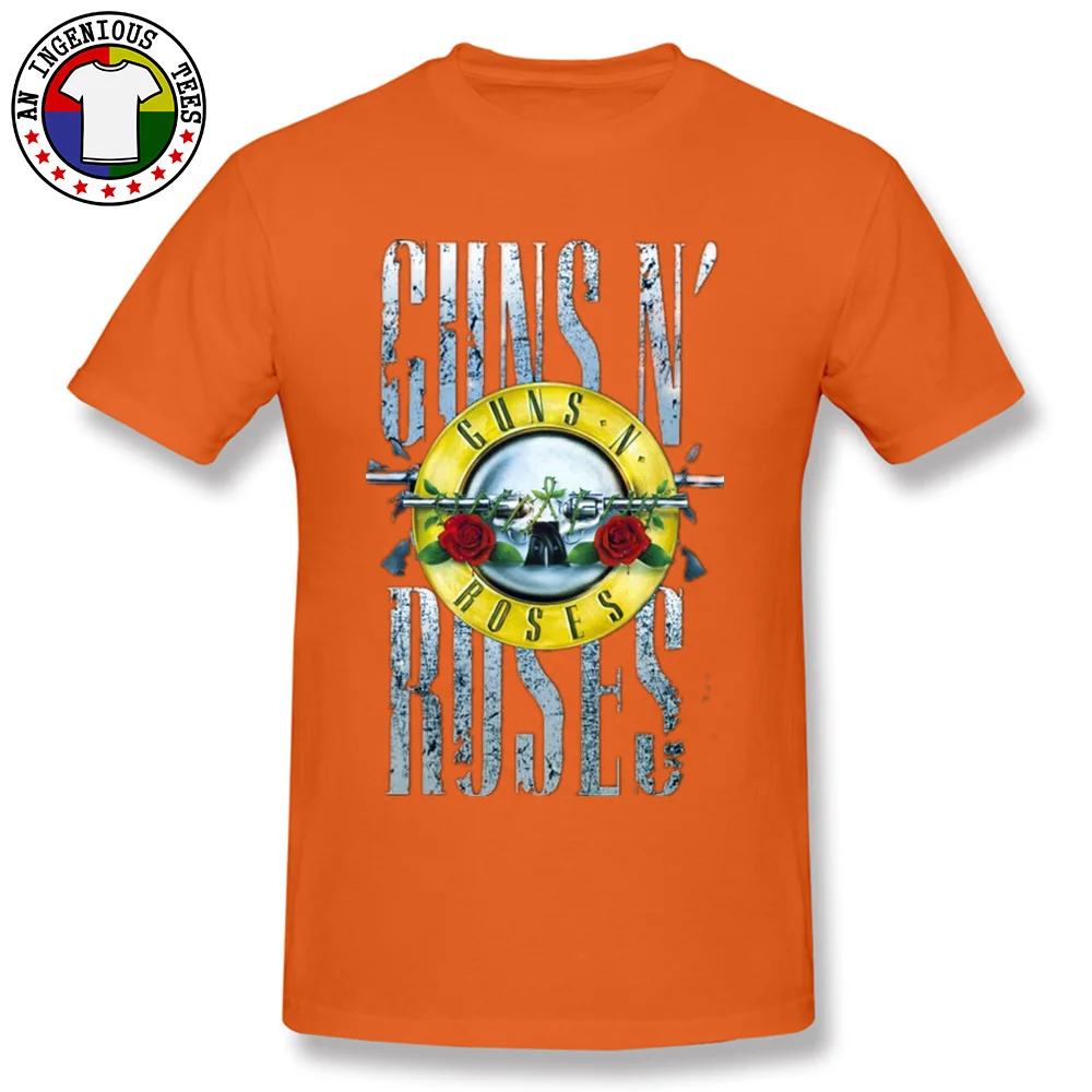 CasualDesign Short Sleeve T Shirt Summer/Autumn Hot Sale O Neck 100% Cotton Fabric Tee-Shirts Men Tshirts Guns N Roses Symbol  Guns N Roses Symbol orange