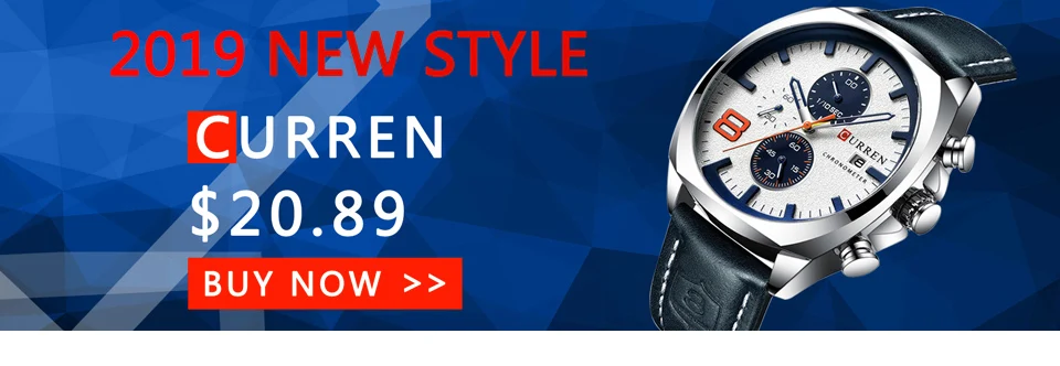 Curren Mens Watches Top Brand Luxury Chronograph Men Watch Leather Waterproof Sport Military Male Wristwatch Men Watches 2019 (2)