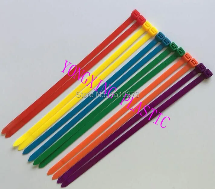 Padrão de Fábrica de Alta Cabo de Auto-travamento de Plástico de Nylon Pacote de 8*250mm Unidades Largura Colorido Qualidade Laços Zip Tie Fio 100 - 7.6mm 2 wire zip tie