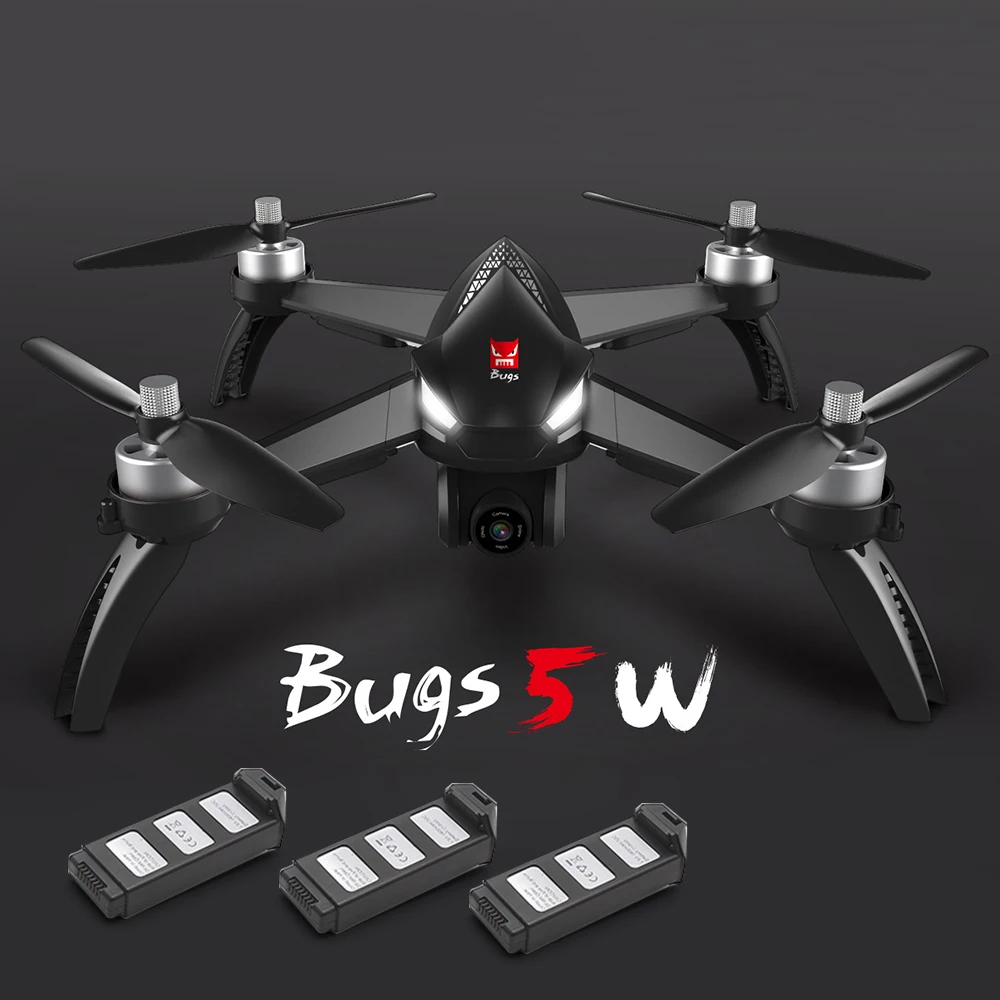 

Drone with Camera MJX Bugs 5W 1080P Wifi FPV Mini Drone GPS Positioning Altitude Hold Brushless Motor Quadcopter 3Pcs Batteries