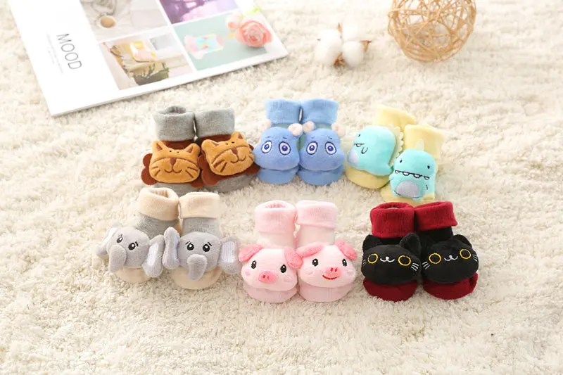 Baby socks rubber anti slip floor cartoon kids Toddlers autumn spring Fashion Animal newborn Cute 0-6-12month