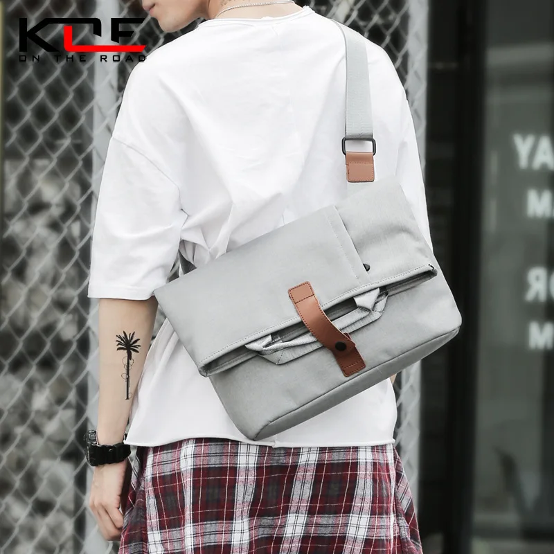

Men Shoulder Bag Handbag Casual Men's Bag USB Charging Port Travel Bags Water-resistent Oxford Zipper Bag Male