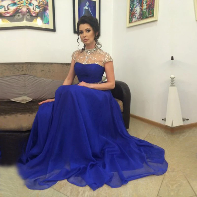 shiny royal blue dress