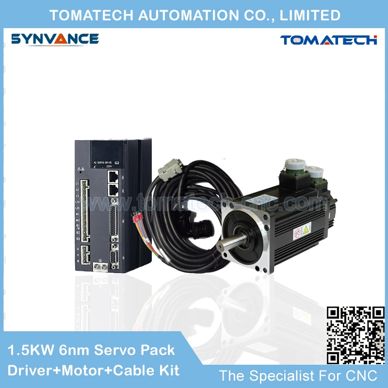 

TOMATECH Directly selling 130mm frame 1.5KW 2500rpm 6nm 130ST-M06025 AC servo driver and AC servo motor with 5 meters cable