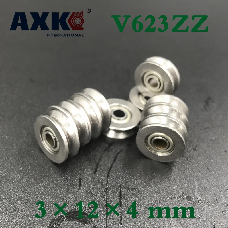 Axk 10 шт. V623zz 3x12x4 мм V паз углеродистая сталь глубокий шаровой подшипник