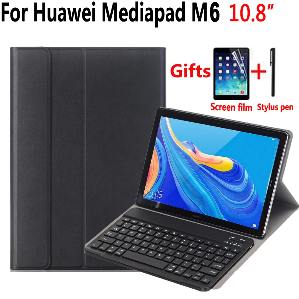 Case Keyboard For Huawei Mediapad M6 10.8 Tablet Slim Smart Leather Case for Huawei M6 10.8 Keyboard Cover+ Gift Film Pen