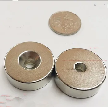 

ZHANGYANG Magnet 20pcs 30 x 10 mm Super Ring Loop Countersunk Magnet Hole 6 mm Rare Earth Neo Neodymium Permanent magnets