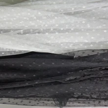 5 ярдов/партия 150 см цвета слоновой кости белый/черный Тюлевая сетчатая кружевная ткань узор в горошек свадебная ткань Сделай Сам штора ручной работы