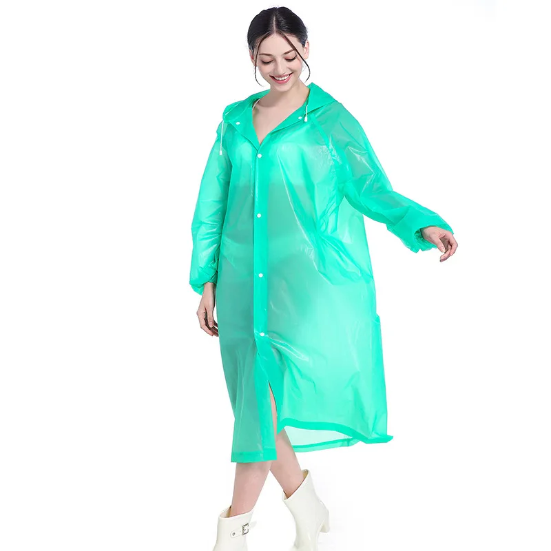 Водонепроницаемый EVA женский плащ и дождевик с капюшоном пончо наружная походная непромокаемая одежда Униформа код плащ для женщин в дождевике - Цвет: Green