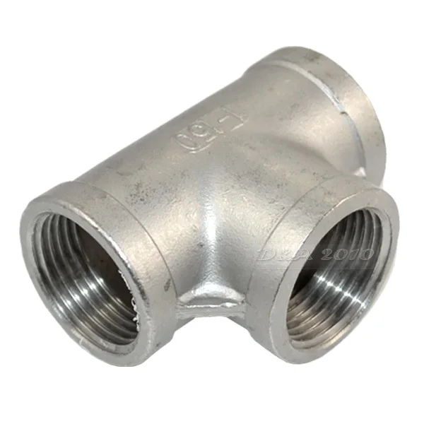 

FGHGF 1" Tee 3 way F/F/F Threaded Pipe Fittings Stainless Steel SS 304 Female x Female x Female