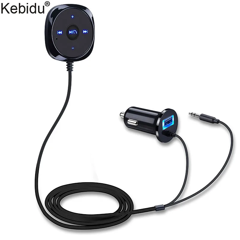 

3.5mm AUX Car Kit Bluetooth Music Receiver Adapter Handsfree Wireless Bluetooth Car Kit with USB Charger for iPad Smartphone