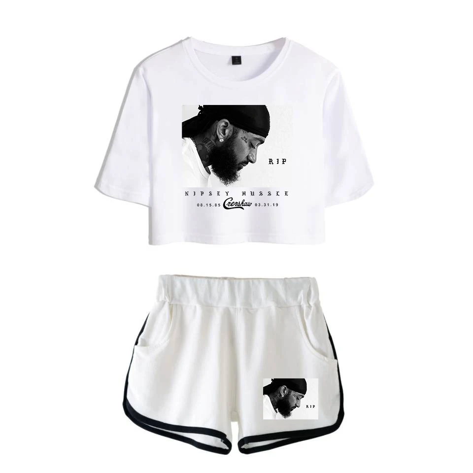 

2019 Rep nipsey hussle Summer casual Women Two Piece Set Shorts and T-shirts Clothes New Hot Sale sets Plus Size xxl