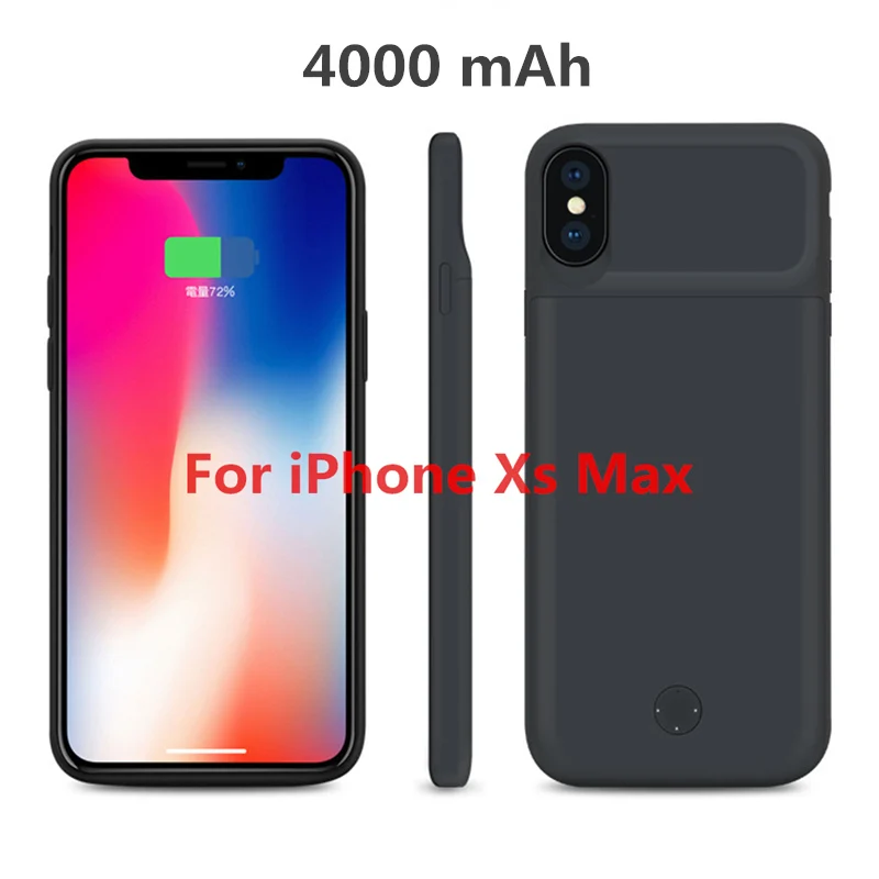 NTSPACE ультра тонкий внешний аккумулятор задняя крышка для iPhone XS Max XR портативный чехол с зажимом для зарядки аккумулятора чехол для iPhone X XS чехол для питания - Цвет: Gray for Xs Max