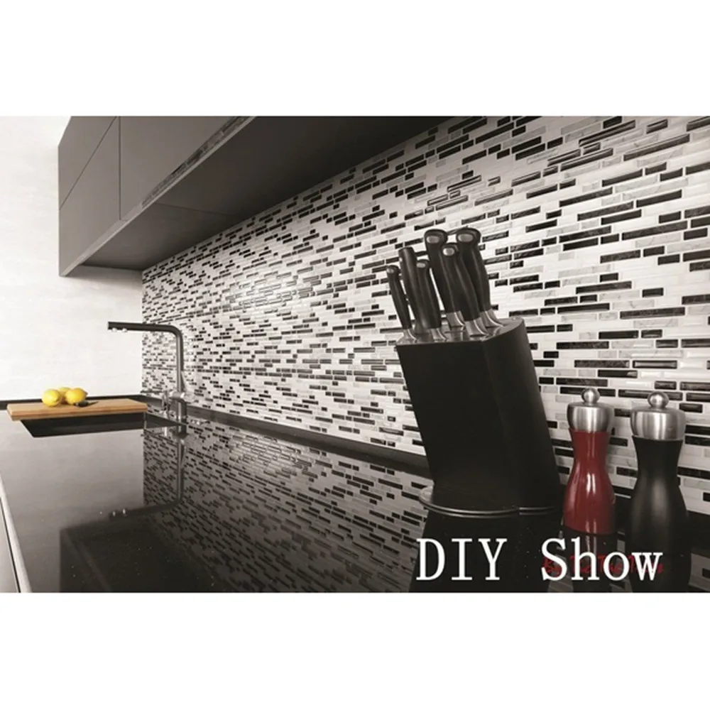 3D New DIY Kitchen Mosaic Tile Wallpaper 3D Wall Stickers Home Decor Waterproof PVC Bathroom Self Adhesive Contact Paper