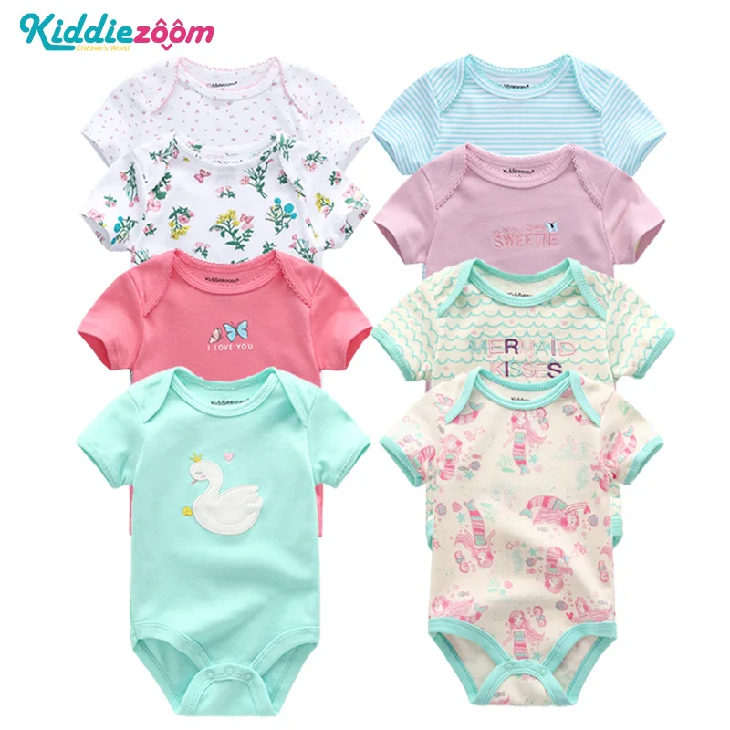 

8 PCS/Set Short Sleeve Baby Bodysuits 100%Cotton Overalls Newborn Boys Clothes bodys de bebe girls jumpsuit&clothing for 0-1year