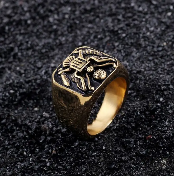 Drop Ship Size 8~14 Cool USA Eagle Ring 316L Stainless Steel Jewelry Fashion Polishing Golden Biker | Украшения и аксессуары