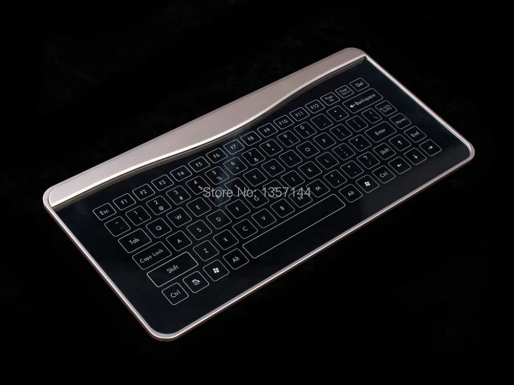 Bastron unique design new keyboard with touch control screen,transparent glass material+Metal