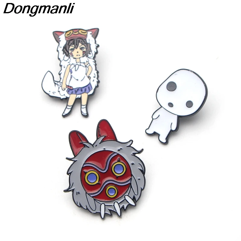 P3205 Dongmanli Mononoke Hime эмалированная булавка броши мультфильм креативная металлическая брошь булавки Джинсовая Шляпа значок воротник ювелирные изделия 1 шт