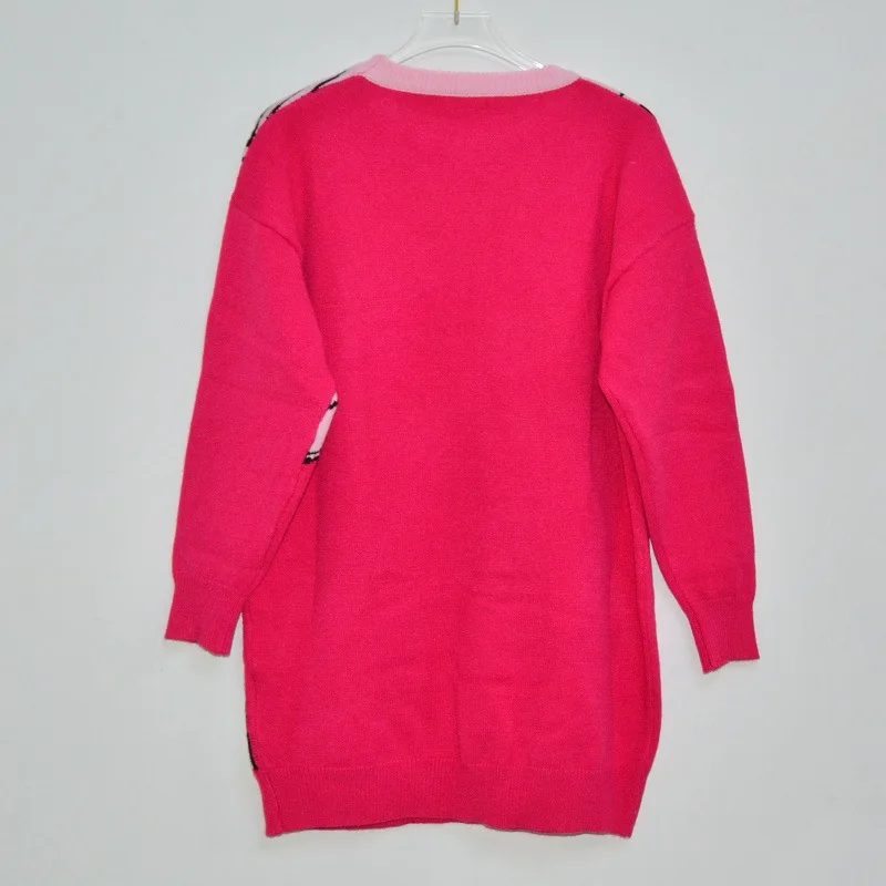 2019 autumn/Winter Women Sweaters new cartoon red Lip Girl eye round collar pullover knitted Oversize sweater Jumper z655