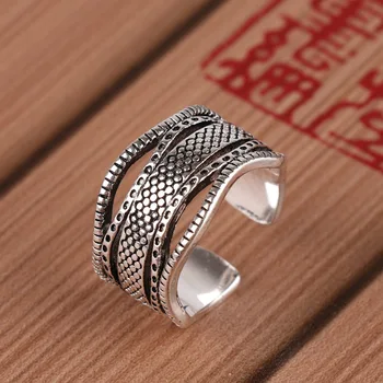 

Simple Real 925 Sterling Silver Big Rings For Women Ladies Statement Jewelry Wedding Ring anillos anelli bague femme
